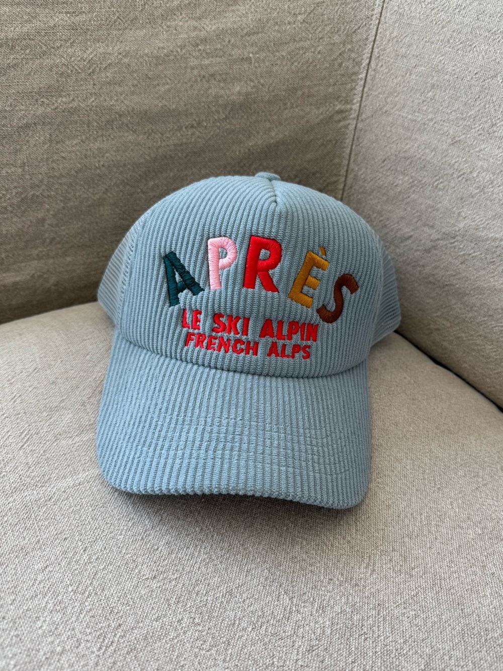 Worn West Paris French Alps Trucker Hat Blue NWT